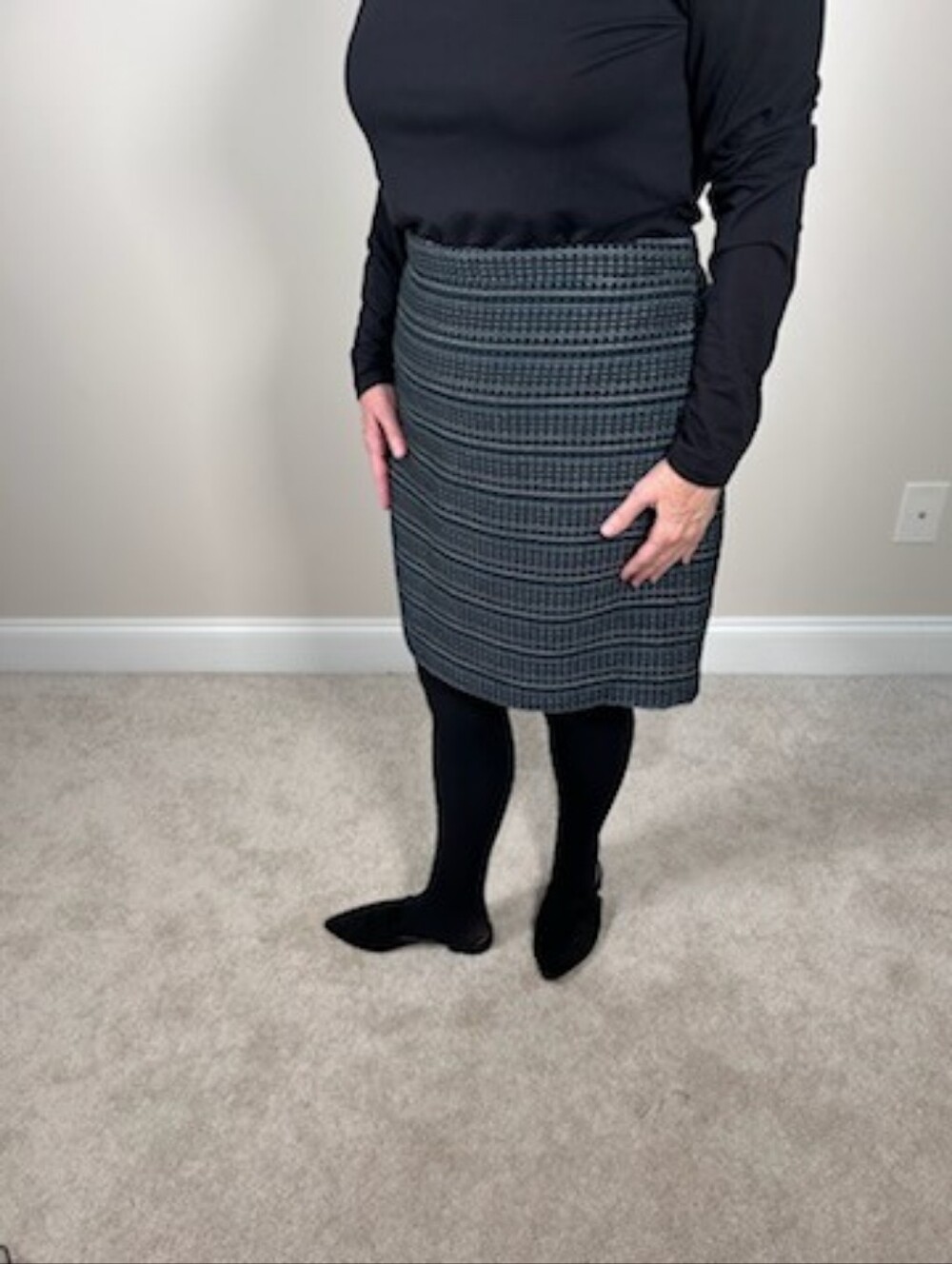 NWT LOFT Tweed A-Line Mini Skirt Blue Black Size 16